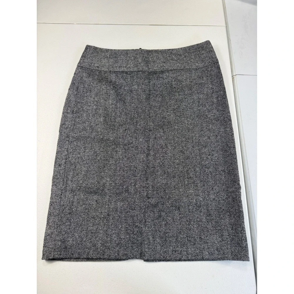 Banana Republic Tweed Pencil Skirt Gray Zipper Front Business Casual Women‎ 4